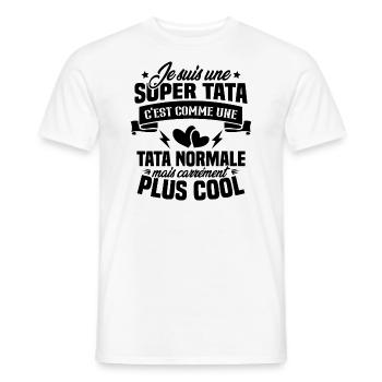 Je suis une super tata, humour cadeau tata - T-shirt homme - blanc - Devant - AI Model Male 178 dark (178cm)