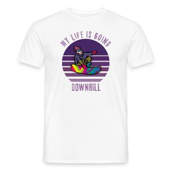 Mein Leben geht bergab - Männer T-Shirt - Weiß - Vorne - AI Model Male 178 dark (178cm)