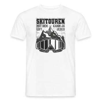 Mit Lift kann jeder Tourenski Skitouren - Männer T-Shirt - Weiß - Vorne - AI Model Male 178 dark (178cm)