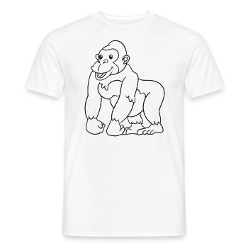Gorilla, Affe, Geschenk, Geschenkidee - Männer T-Shirt - Weiß - Vorne - AI Model Male 178 dark (178cm)