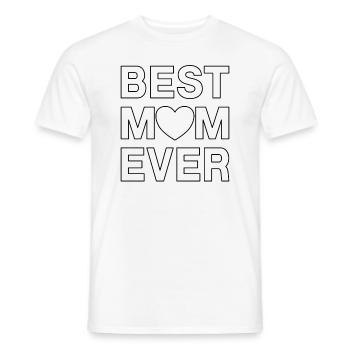Meilleure maman jamais conception de cœur à colorier - T-shirt homme - blanc - Devant - AI Model Male 178 dark (178cm)