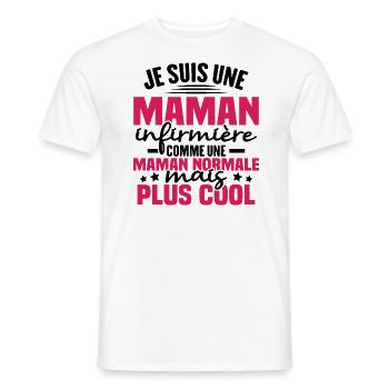 Je suis une maman infirmière - T-shirt homme - blanc - Devant - AI Model Male 178 dark (178cm)
