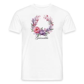 Laurel wreath with "Guirnalda" lettering - Men's T-Shirt - white - Front - AI Model Male 178 dark (178cm)