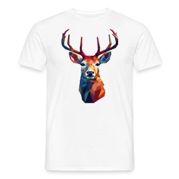 Hirschkopf im Low Polygon Stil - Männer T-Shirt - Weiß - Vorne - AI Model Male 178 dark (178cm)
