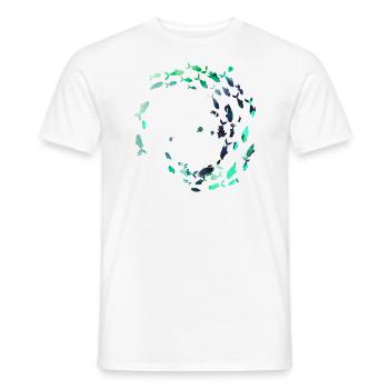 École de poissons,poissons,peinture,graffiti,bleu - T-shirt homme - blanc - Devant - AI Model Male 178 dark (178cm)