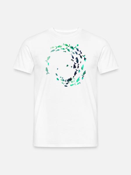 School of Fish,Fish,Painting,Graffiti,Blue - Men's T-Shirt - white