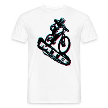 MTB Bike - Männer T-Shirt - Weiß - Vorne - AI Model Male 178 dark (178cm)