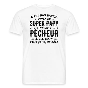 Super-Opa und Fischer-Geschenk - Männer T-Shirt - Weiß - Vorne - AI Model Male 178 dark (178cm)