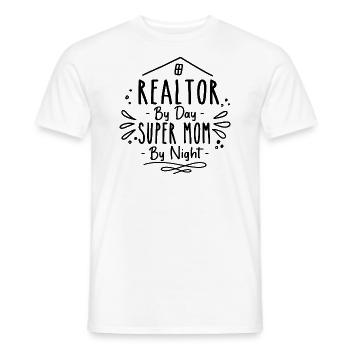 Realtor By Day Super Mom By Night Real Estate - T-shirt homme - blanc - Devant - AI Model Male 178 dark (178cm)
