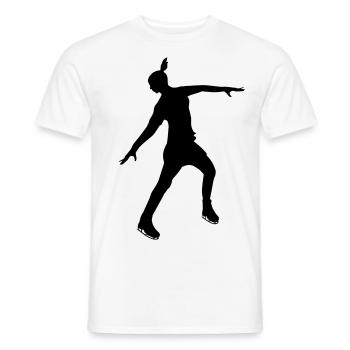 Patineuse artistique dans une pose stable - T-shirt homme - blanc - Devant - AI Model Male 178 dark (178cm)