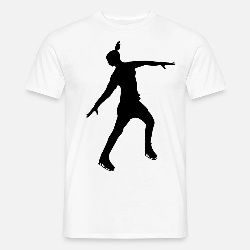 Eiskunstläuferin in stabiler Pose - Männer T-Shirt - Weiß