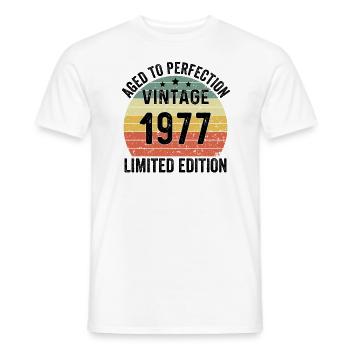 Vieilli à la perfection Vintage 1977 Edition Limitée - T-shirt homme - blanc - Devant - AI Model Male 178 dark (178cm)