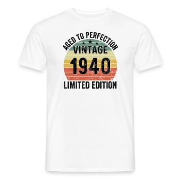 Aged To Perfection Vintage 1940 Limited Edition - Männer T-Shirt - Weiß - Vorne - AI Model Male 178 dark (178cm)