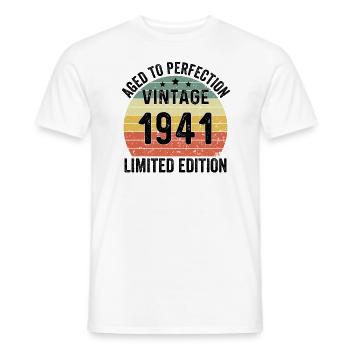 Aged To Perfection Vintage 1941 Limited Edition - Männer T-Shirt - Weiß - Vorne - AI Model Male 178 dark (178cm)
