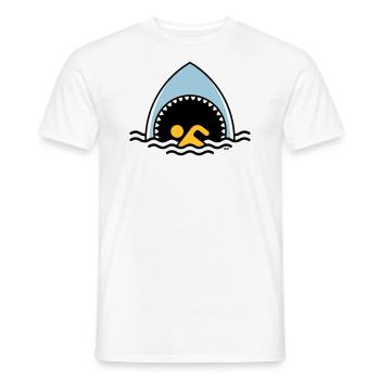 Requin et flotteur (Requin / Nager / 3C) - T-shirt homme - blanc - Devant - AI Model Male 178 dark (178cm)