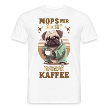 Carlin chien café disant drôle humour drôle - T-shirt homme - blanc - Devant - AI Model Male 178 dark (178cm)