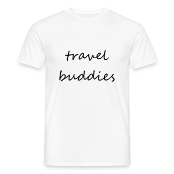 Travel Buddies / Reise Freunde - Männer T-Shirt - Weiß - Vorne - AI Model Male 178 dark (178cm)