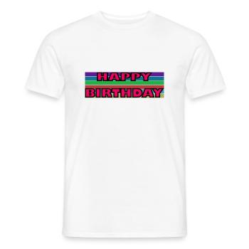 JAHRESTAG. ALLES GUTE ZUM GEBURTSTAG!. ALLES GUTE ZUM GEBURTSTAG!. - Männer T-Shirt - Weiß - Vorne - AI Model Male 178 dark (178cm)
