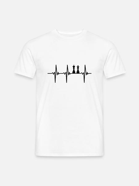 Heartbeat for chess players - Men's T-Shirt - white