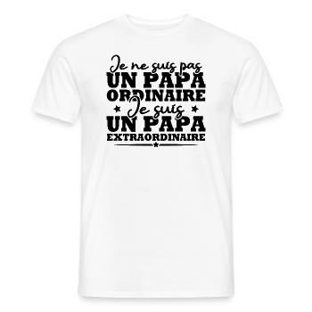 Je suis un papa extraordinaire, Humour cadeau papa - T-shirt homme - blanc - Devant - AI Model Male 178 dark (178cm)