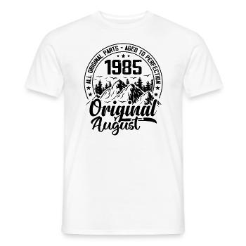 1985 August Original: 39 Years Anniversary Gift - Men's T-Shirt - white - Front - AI Model Male 178 dark (178cm)