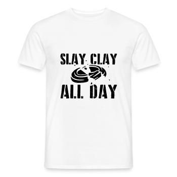 Clay pigeon shooting - Men's T-Shirt - white - Front - AI Model Male 178 dark (178cm)