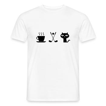 Kaffee. Katzen. Golf - Männer T-Shirt - Weiß - Vorne - AI Model Male 178 dark (178cm)