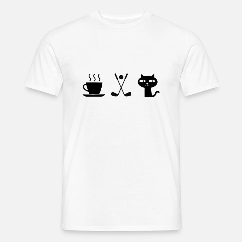 Kaffee. Katzen. Golf - Männer T-Shirt - Weiß