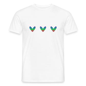CŒUR. CŒURS. SAINT VALENTIN. LOVE. AMOUR. HEART - T-shirt homme - blanc - Devant - AI Model Male 178 dark (178cm)