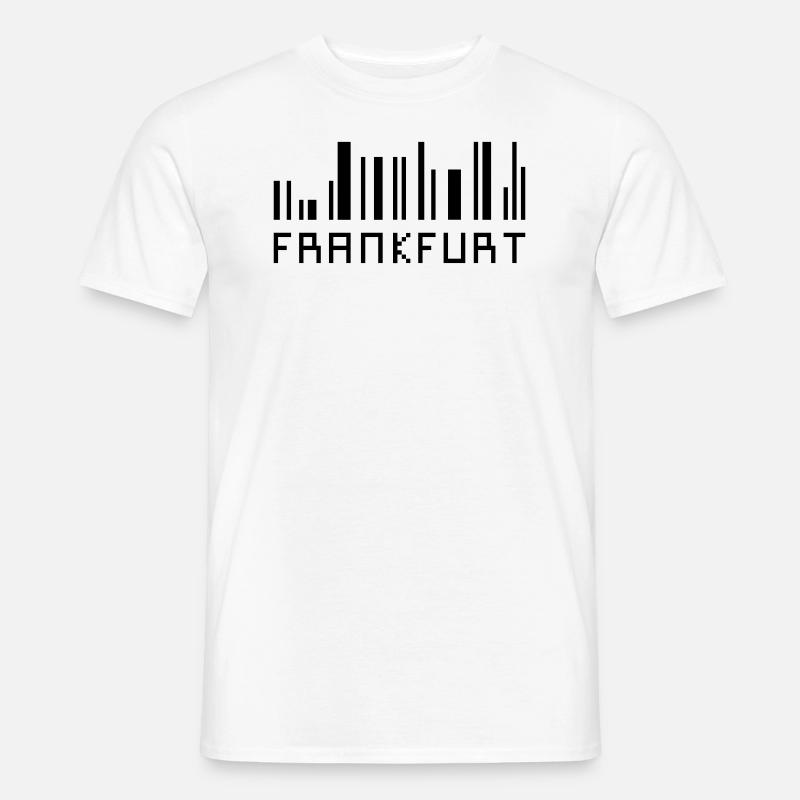 Frankfurt Skyline Barcode - Hessen - Männer T-Shirt - Weiß