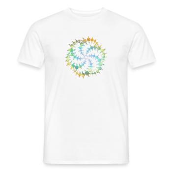 Kornkreis / Crop Circle Spiral - Galaxy Universum - Männer T-Shirt - Weiß - Vorne - AI Model Male 178 dark (178cm)