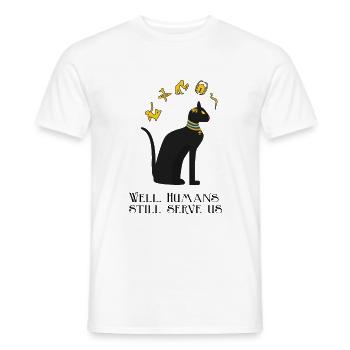 Lustiges Katzendesign mit Hieroglyphen - Männer T-Shirt - Weiß - Vorne - AI Model Male 178 dark (178cm)