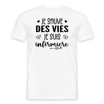 I'm a lifesaver I'm a nurse - Men's T-Shirt - white - Front - AI Model Male 178 dark (178cm)