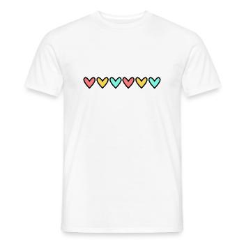 HERZ. HERZ. VALENTINSTAG. LIEBE. LIEBE. HERZ - Männer T-Shirt - Weiß - Vorne - AI Model Male 178 dark (178cm)