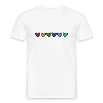 HERZ. HERZ. VALENTINSTAG. LIEBE. LIEBE. HERZ - Männer T-Shirt - Weiß - Vorne - AI Model Male 178 dark (178cm)