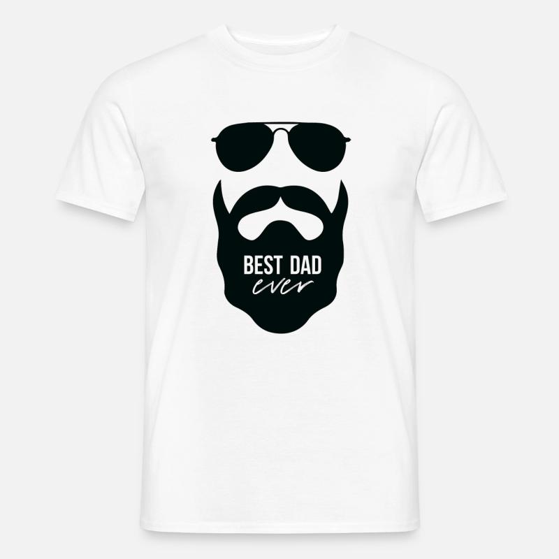 Bester Papa Vater Vollbart Bart Bartträger - Männer T-Shirt - Weiß