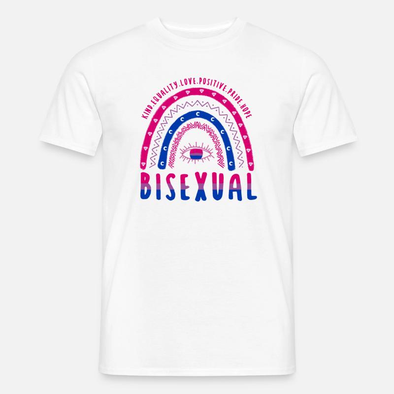 Boho Regenbogen LGBT Spruch Bisexuell - Männer T-Shirt - Weiß