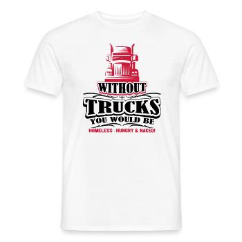 Sans camions seraient sans-abri affamés nu - T-shirt homme - blanc - Devant - AI Model Male 178 dark (178cm)
