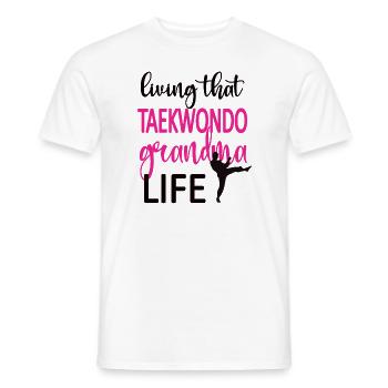 Taekwondo Grand-mère Fière Taekwondo Grand-mère Cadeau - T-shirt homme - blanc - Devant - AI Model Male 178 dark (178cm)