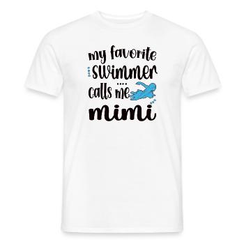 Stolze Schwimm-Mimi Schwimmer Mimi Oma Geschenk - Männer T-Shirt - Weiß - Vorne - AI Model Male 178 dark (178cm)