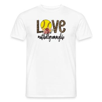 Grammy Grandma Of a Softball Player Softball Grammy - Men's T-Shirt - white - Front - AI Model Male 178 dark (178cm)