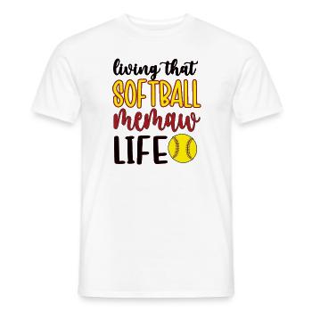 Memaw Grandma By Softball Player Softball Memaw - Men's T-Shirt - white - Front - AI Model Male 178 dark (178cm)
