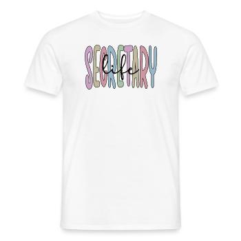 Proud Secretary Appreciation Office Worker - Men's T-Shirt - white - Front - AI Model Male 178 dark (178cm)