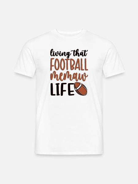 Football Memaw Grandma Of Football Player Memaw - Männer T-Shirt - Weiß