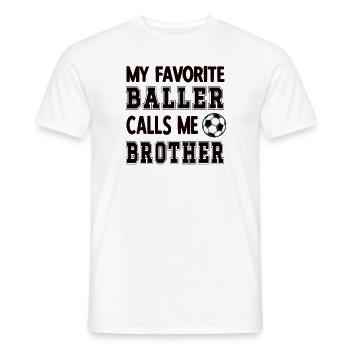 Fier frère footballeur Joueur de football frère - T-shirt homme - blanc - Devant - AI Model Male 178 dark (178cm)
