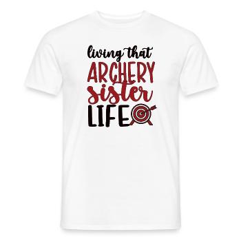 Tir à l'arc Sœur Archer Sœur - T-shirt homme - blanc - Devant - AI Model Male 178 dark (178cm)