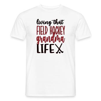 Fière hockey sur gazon Grand-mère Joueuse de hockey sur gazon Grand-mère - T-shirt homme - blanc - Devant - AI Model Male 178 dark (178cm)