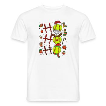 Softball Christmas Softball Player Xmas Party Gift - Männer T-Shirt - Weiß - Vorne - AI Model Male 178 dark (178cm)