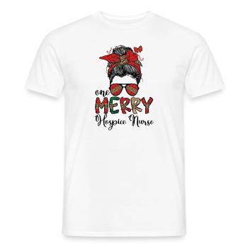 Hospice Nurse Christmas Hospice Nursing Xmas Gifts - Men's T-Shirt - white - Front - AI Model Male 178 dark (178cm)