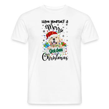 Golden Retriever Christmas Golden Dog Xmas Gifts - Men's T-Shirt - white - Front - AI Model Male 178 dark (178cm)
